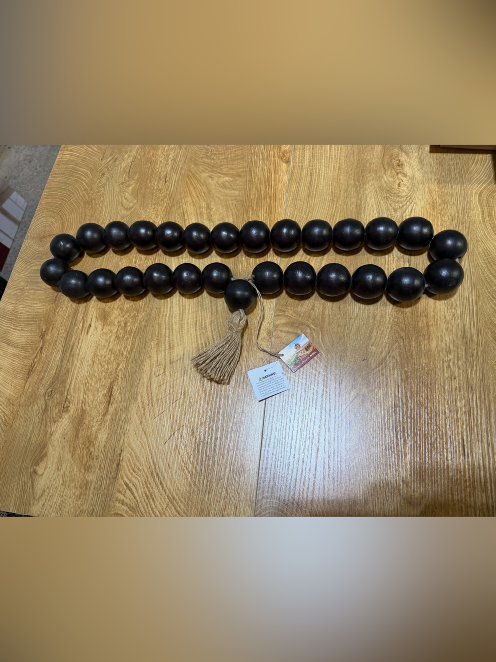 NIB Sagebrook Home Black Wood Garland 32×2in